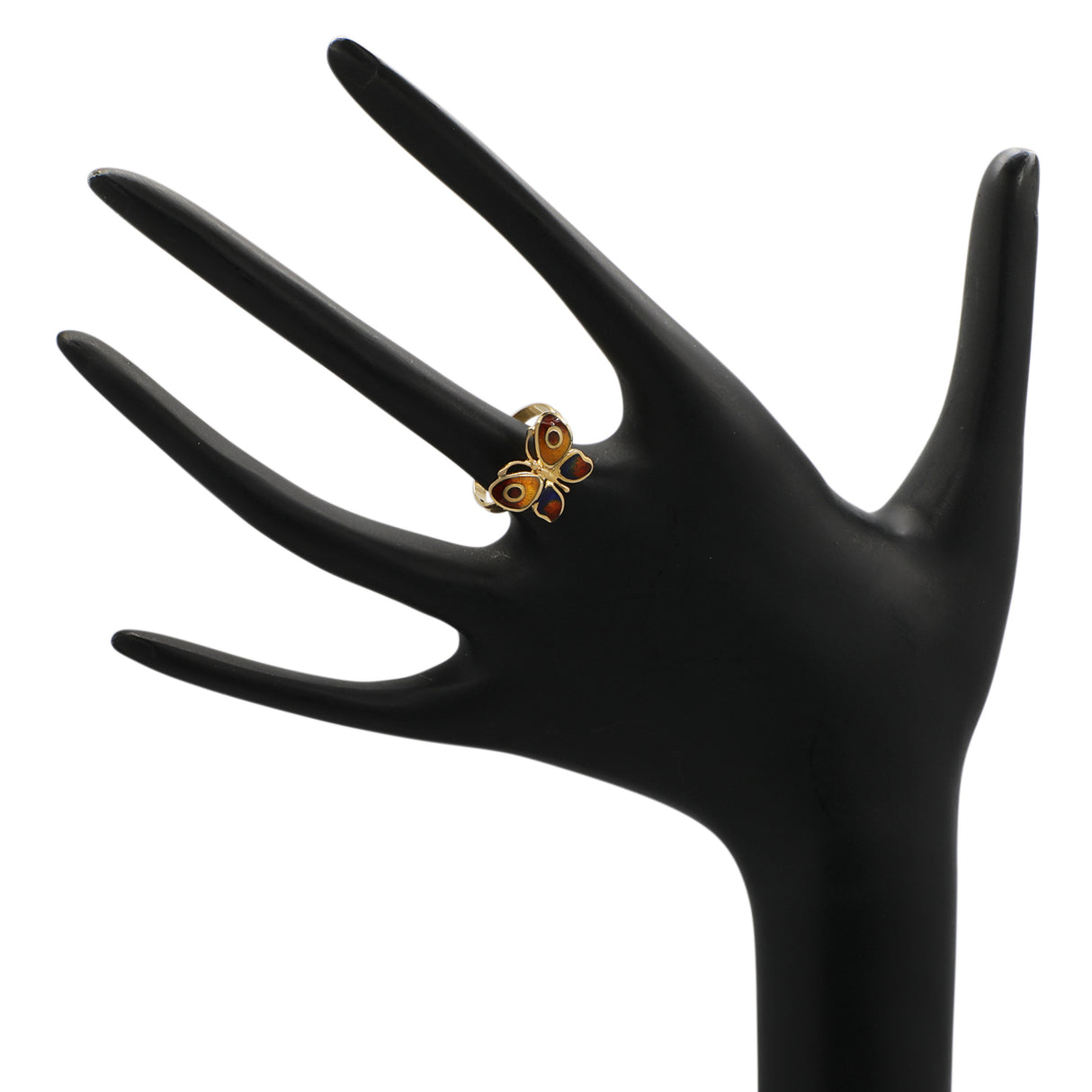 18K Yellow Gold Enamel Butterfly Ring Fine Jewellery Modaselle