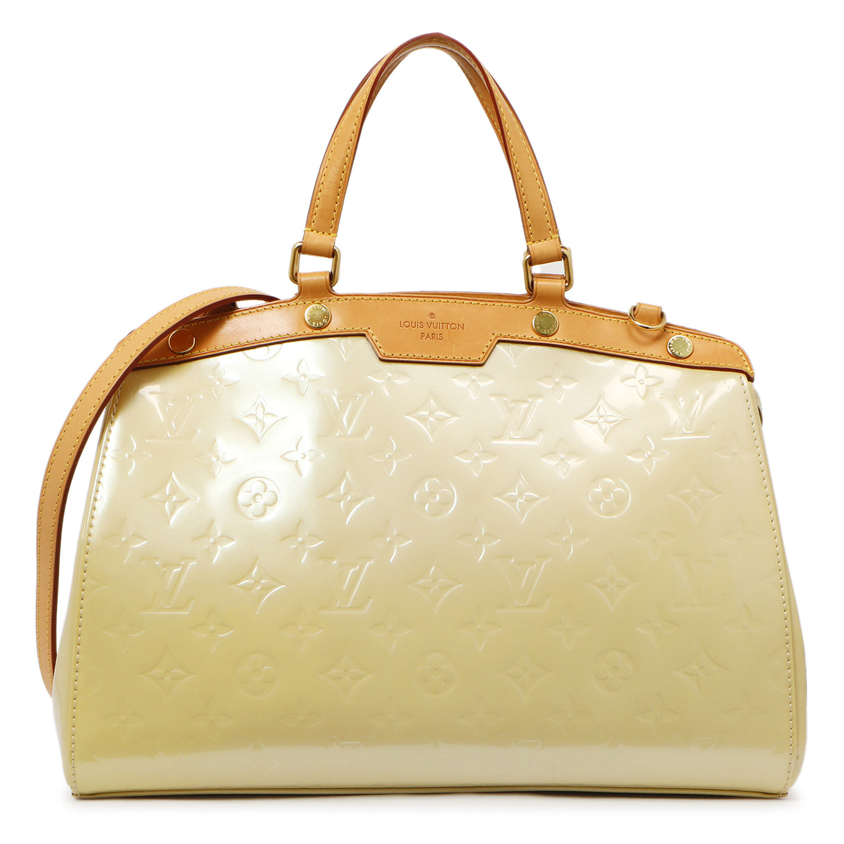 Louis Vuitton Blanc Corail Vernis Brea MM Handbags Louis Vuitton