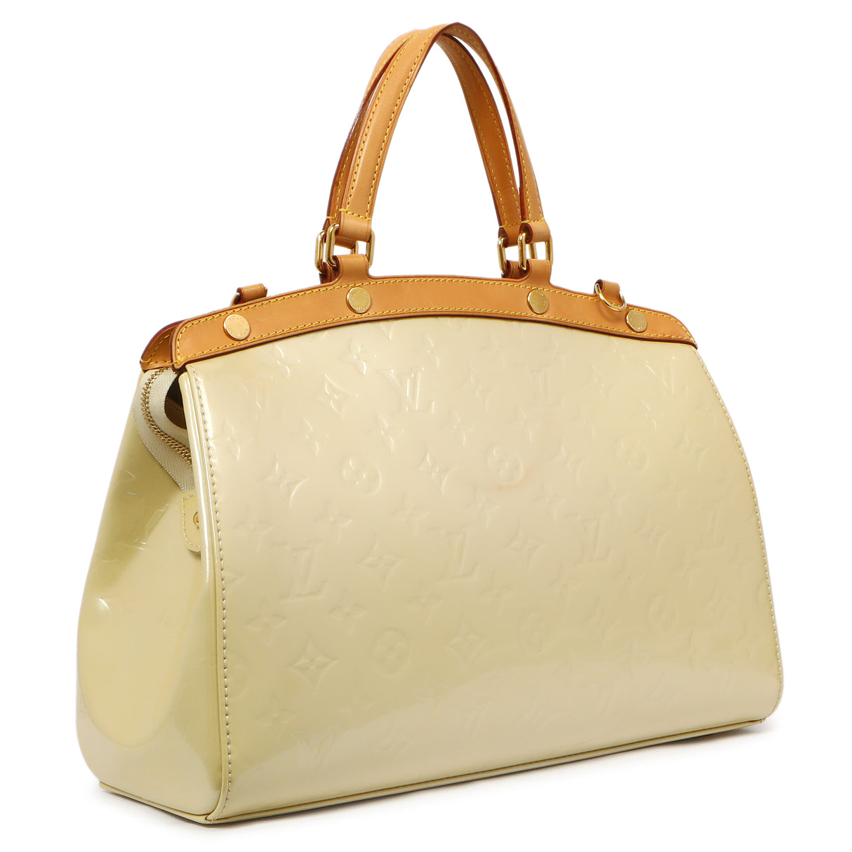 Louis Vuitton Blanc Corail Vernis Brea MM Handbags Louis Vuitton