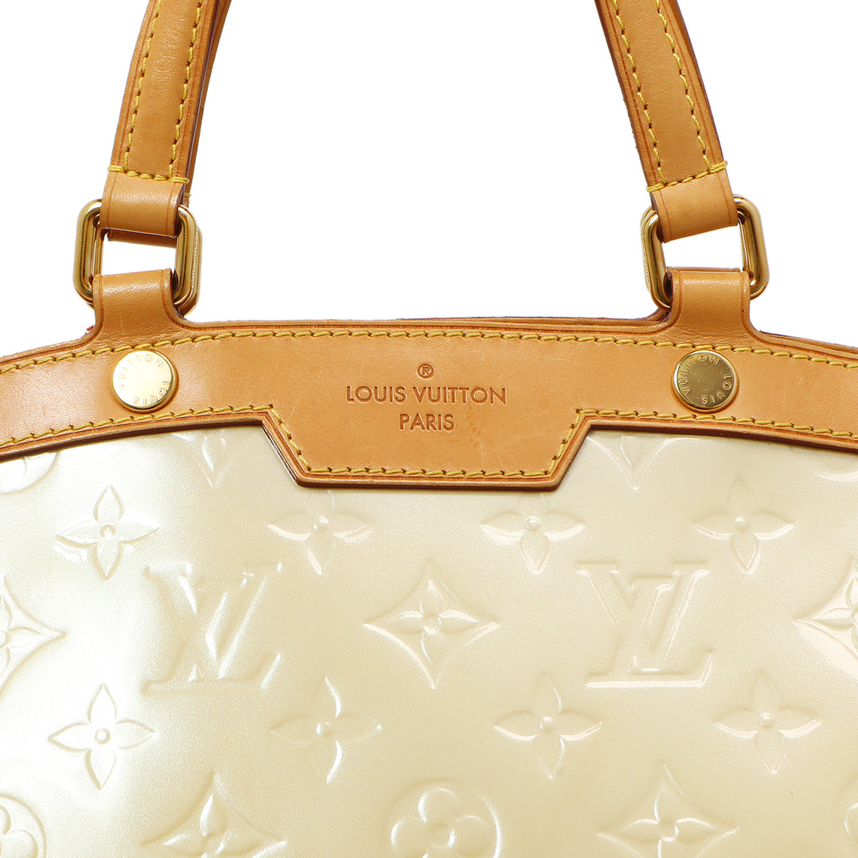 Louis Vuitton Blanc Corail Vernis Brea MM Handbags Louis Vuitton