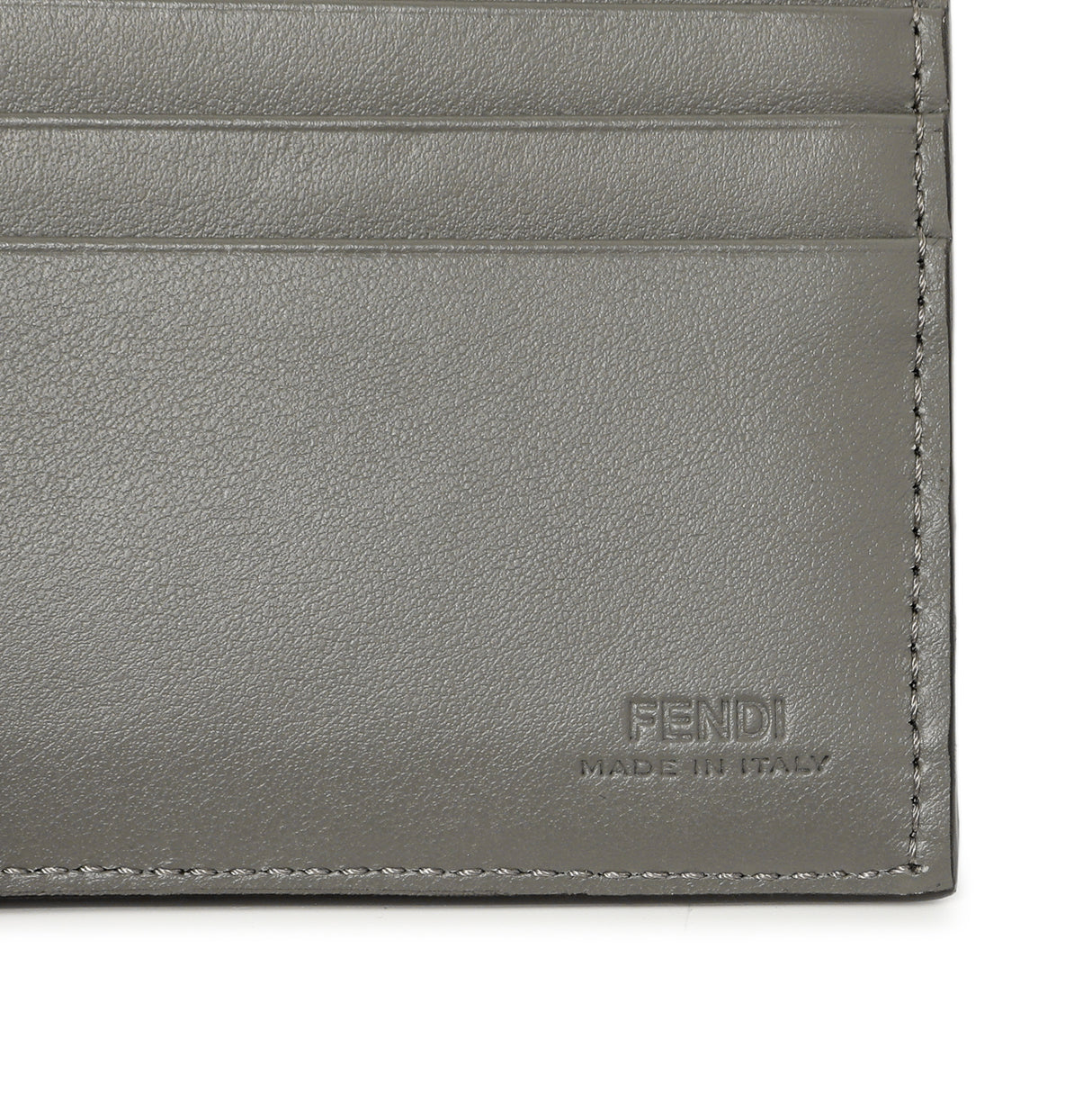 Fendi Grey Vitello King Diagonal Bifold Wallet Accessories Fendi
