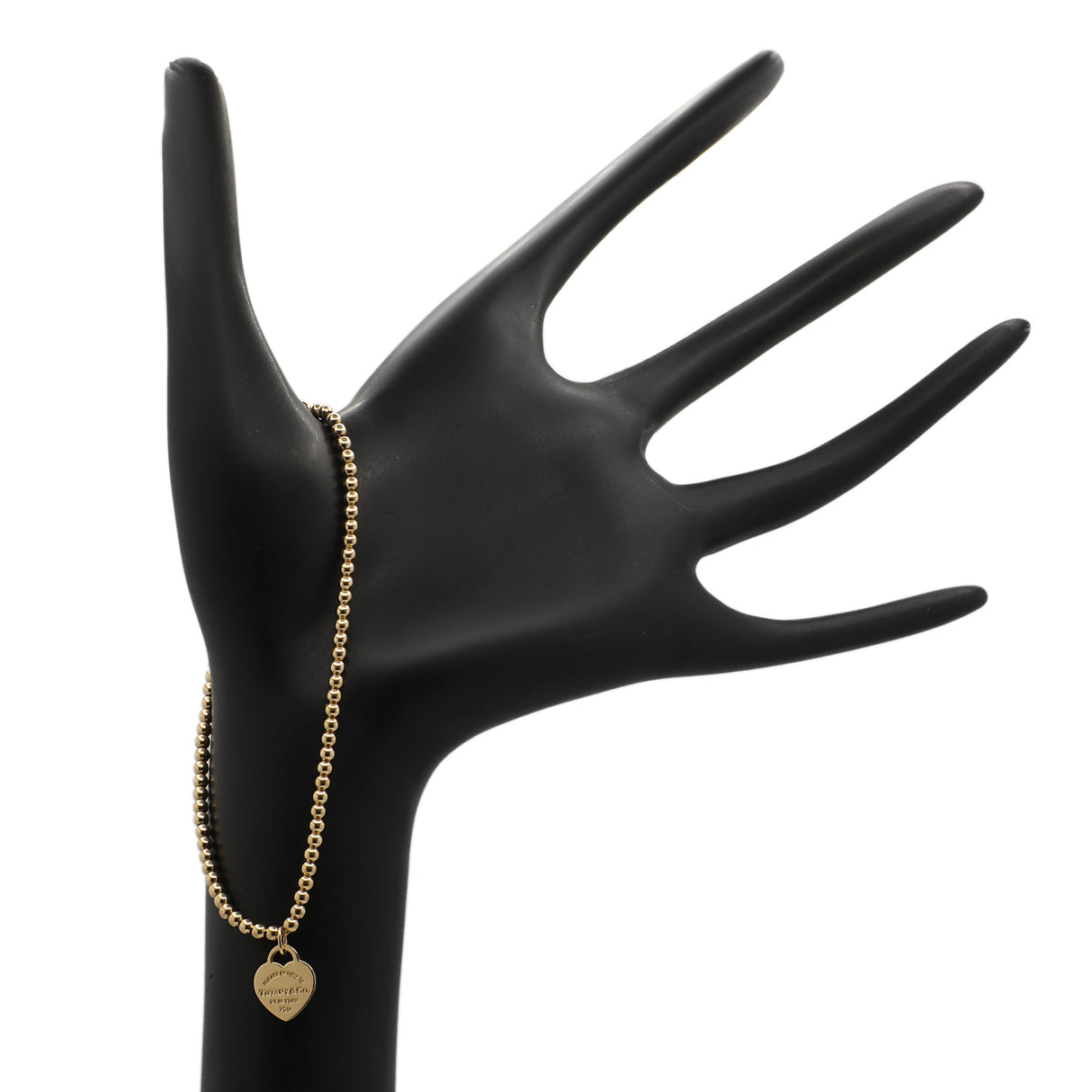 Tiffany & Co. 18K Yellow Gold Mini Heart Tag Bead Bracelet