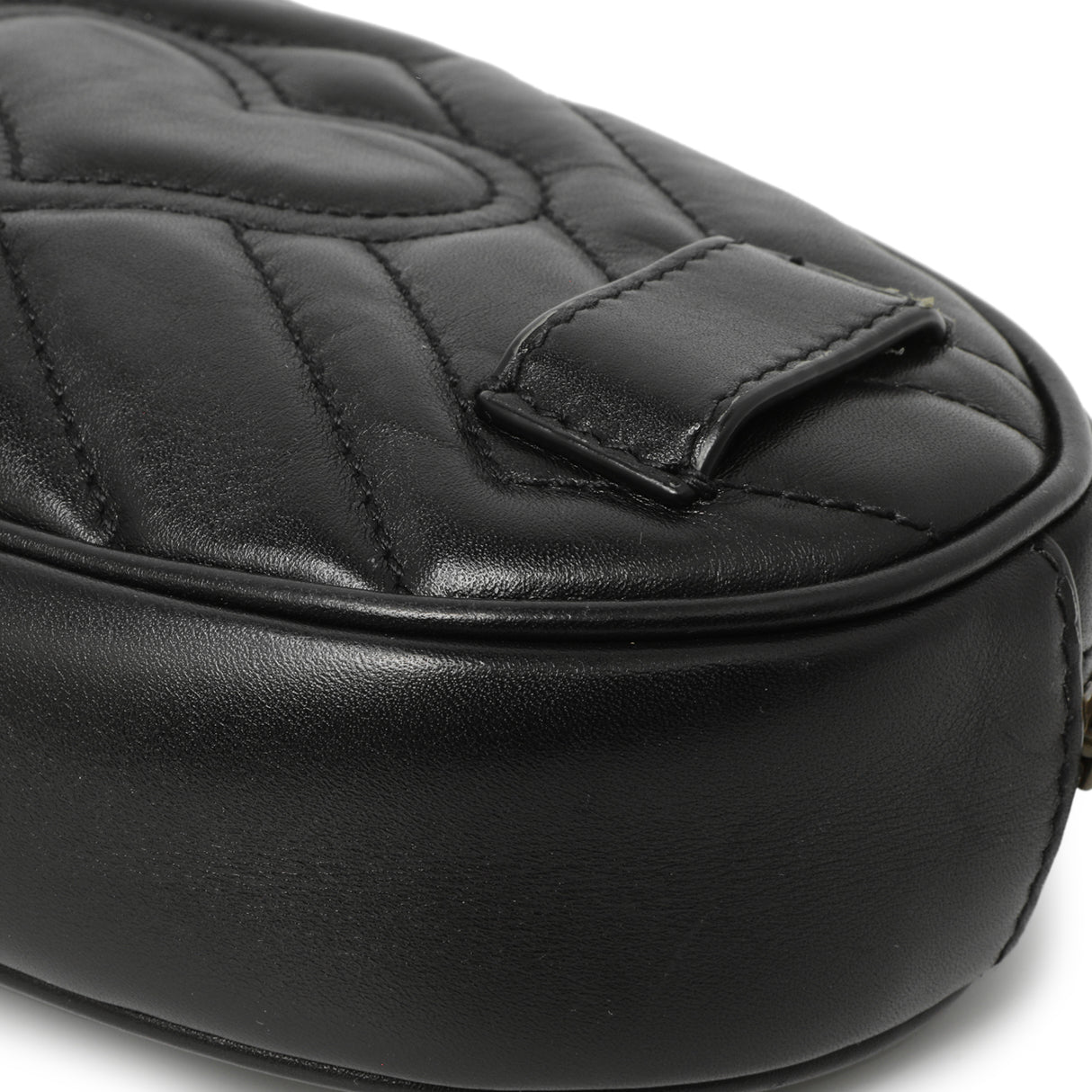 Gucci Black Calfskin Matelasse GG Marmont Belt Bag Handbags Gucci