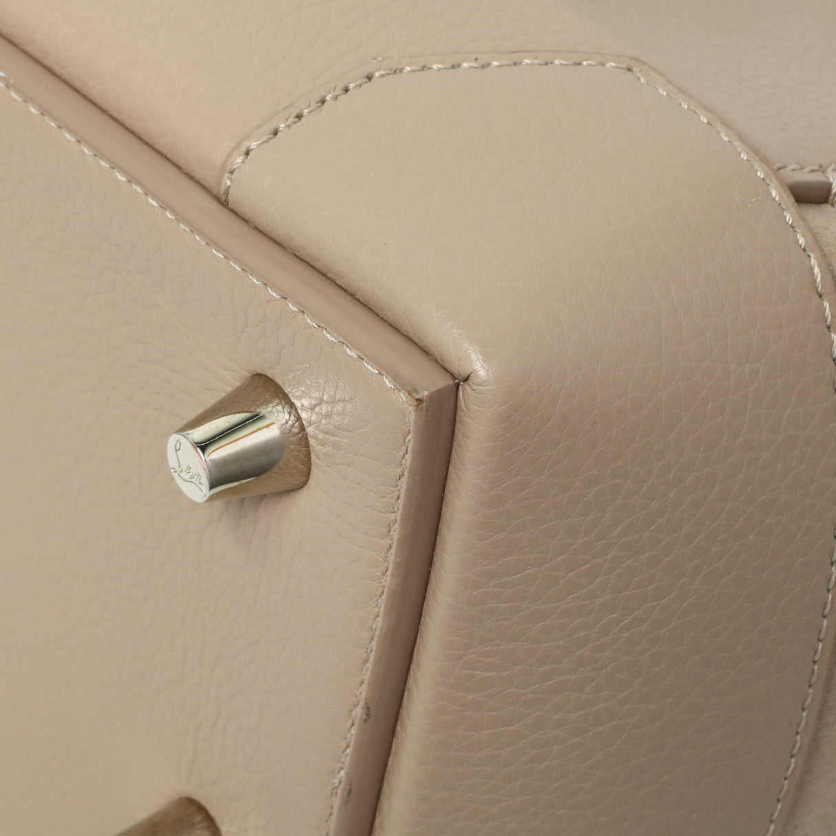 Christian Louboutin Taupe Calfskin Suede Small Eloise Tote Handbags Christian Louboutin