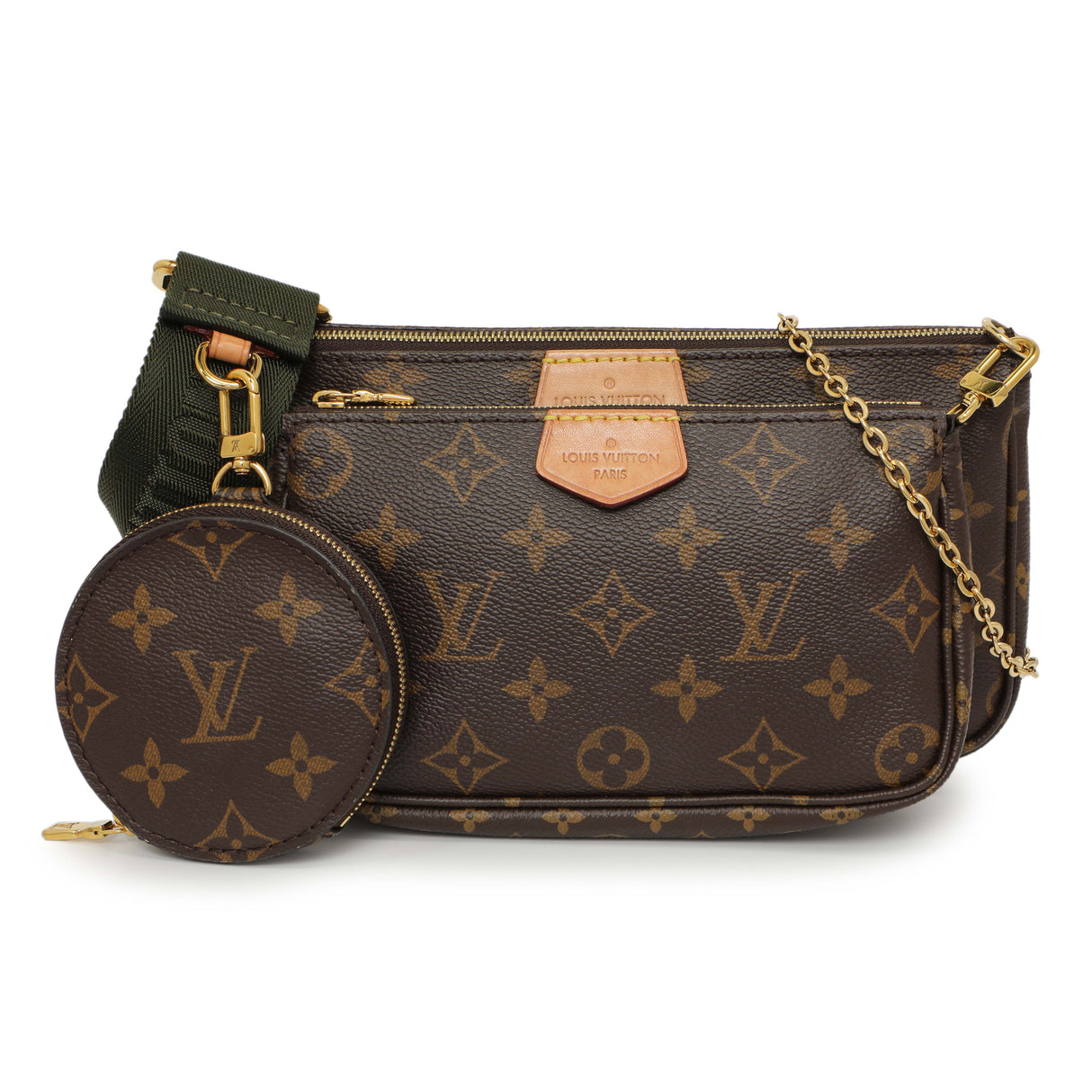 Louis Vuttion Monogram Khaki Multi Pochette Accessories Handbags Louis Vuitton