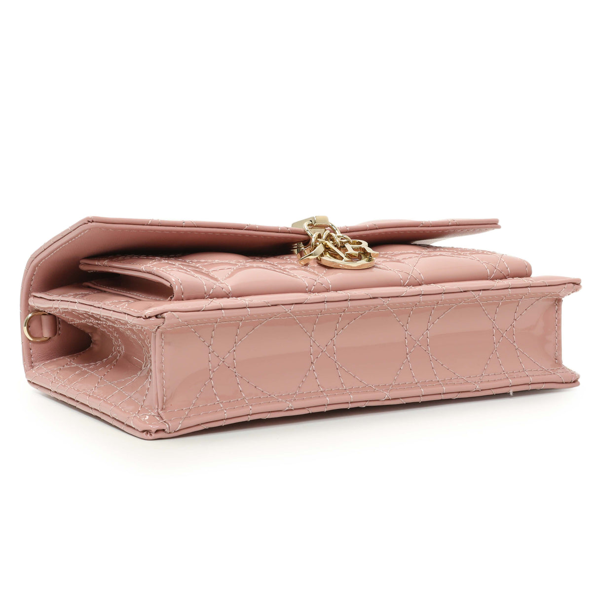 Christian Dior Dusty Pink Patent Cannage My Dior Daily Chain Pouch Handbags Christian Dior