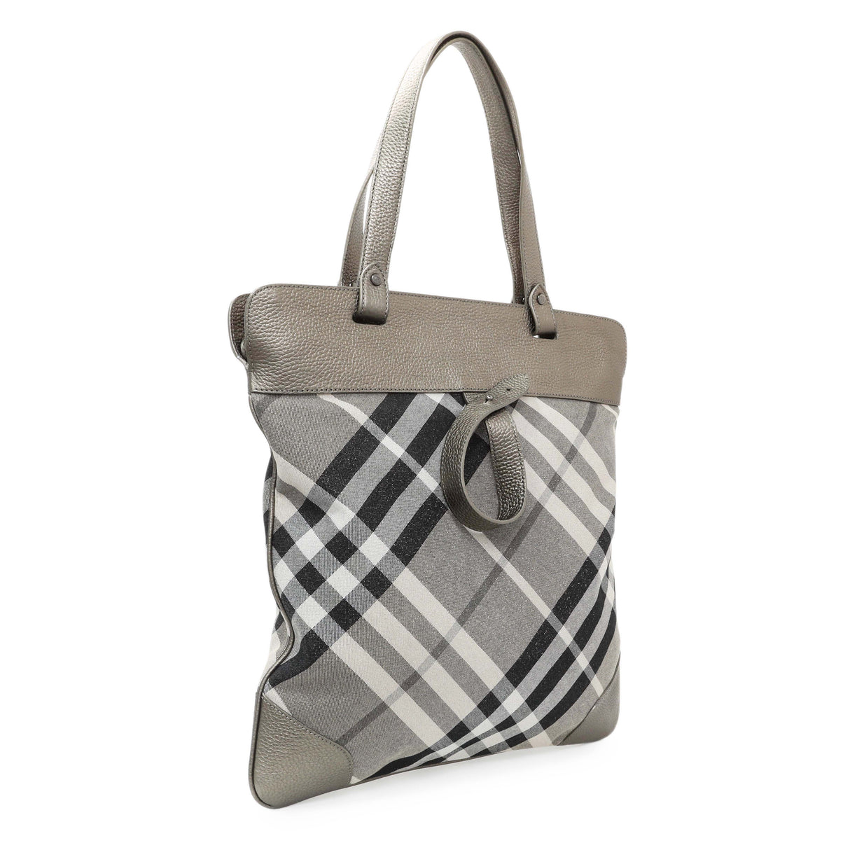 Burberry Shimmer Check Stowell Roll-Up Tote Handbags Burberry