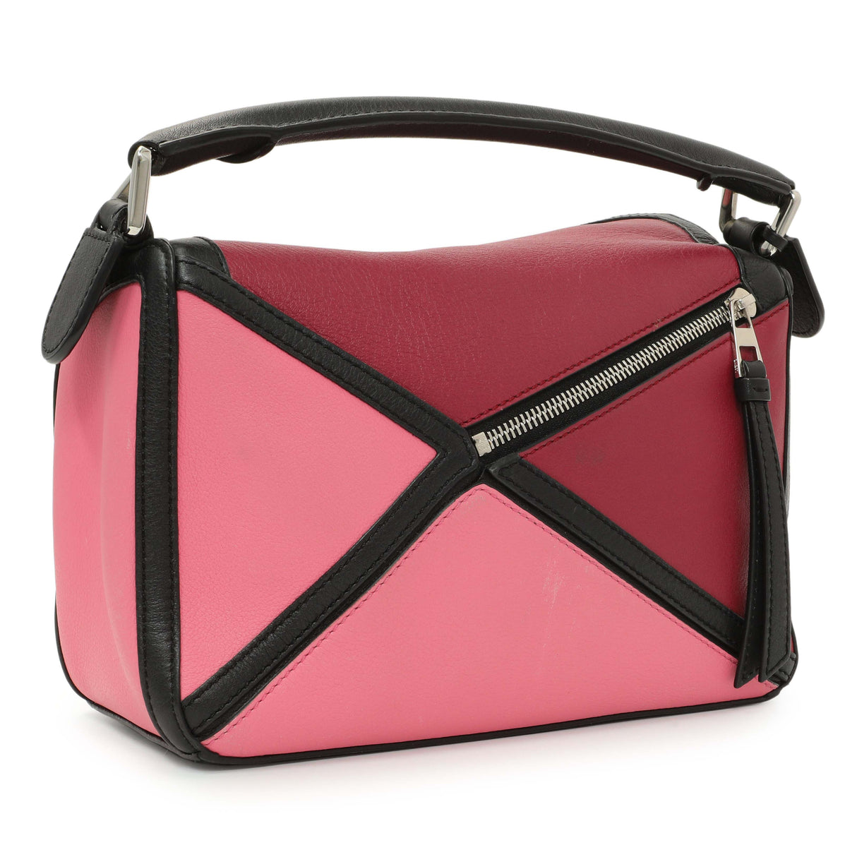 Loewe Raspberry Wild Rose Calfskin Small Graphic Puzzle Bag Handbags Loewe