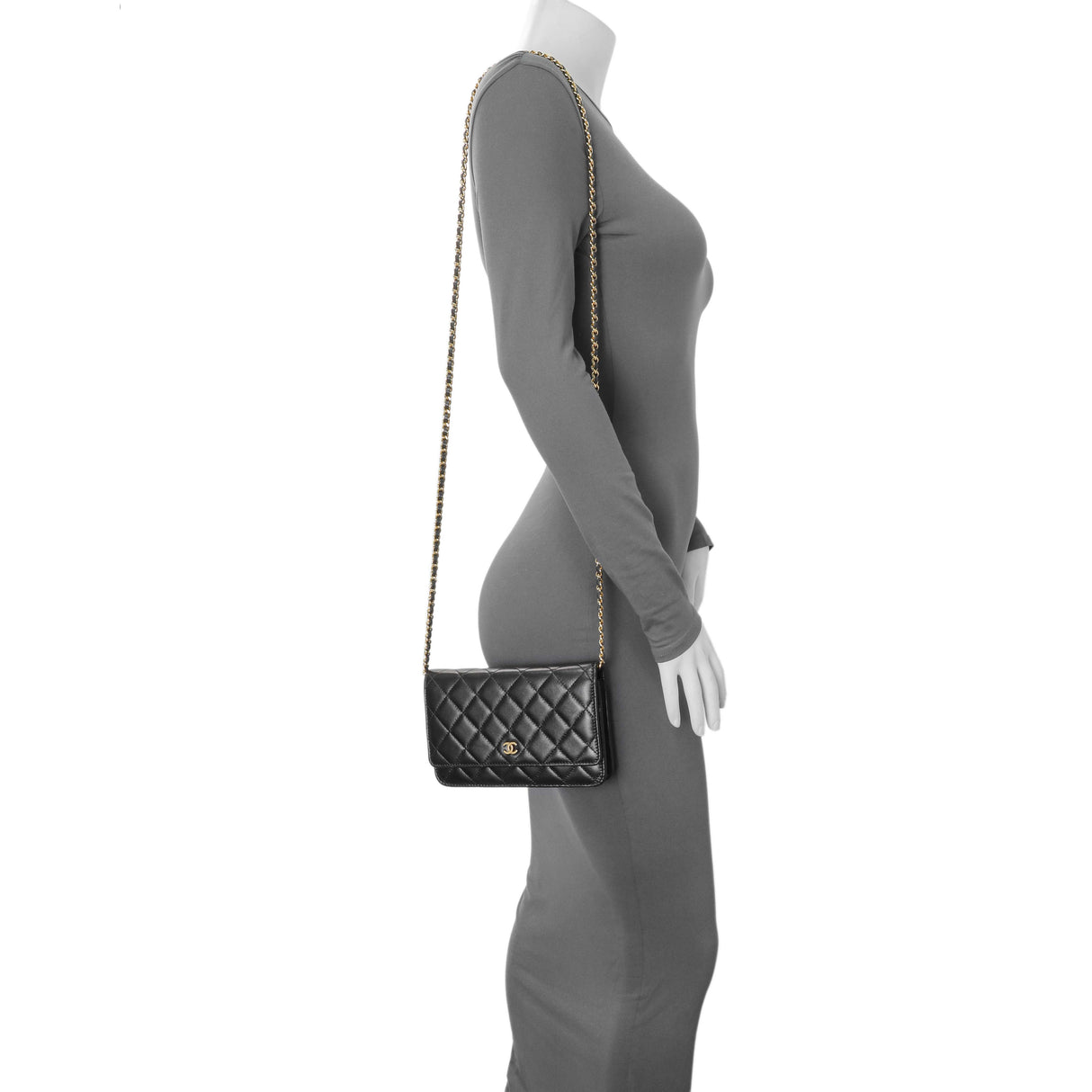 Chanel Black Quilted Lambskin Wallet on Chain Handbags Chanel