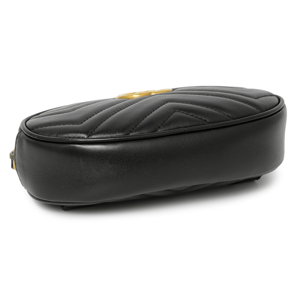 Gucci Black Calfskin Matelasse GG Marmont Belt Bag Handbags Gucci