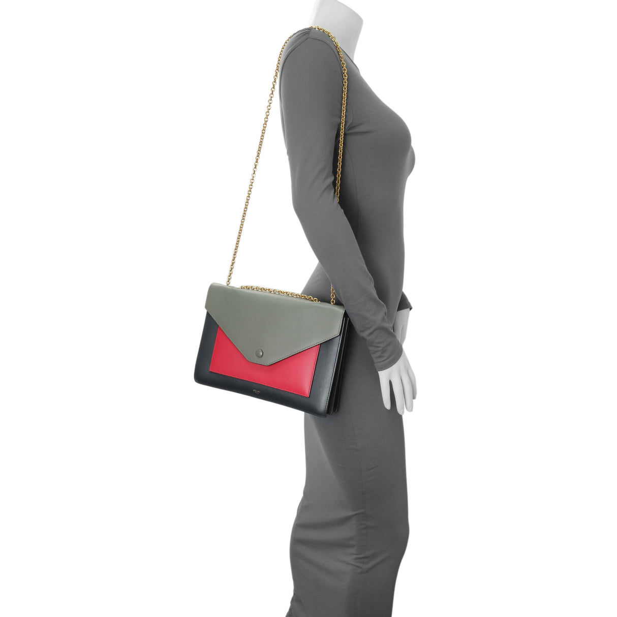 Celine Tricolor Calfskin Pocket Envelope Shoulder Bag Handbags Celine