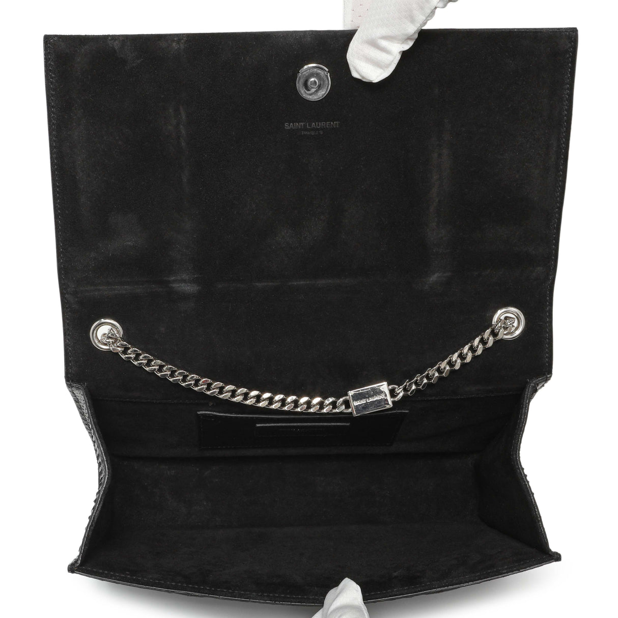 Saint Laurent Black Snakeskin Monogram Kate Tassel Satchel Handbags Saint Laurent