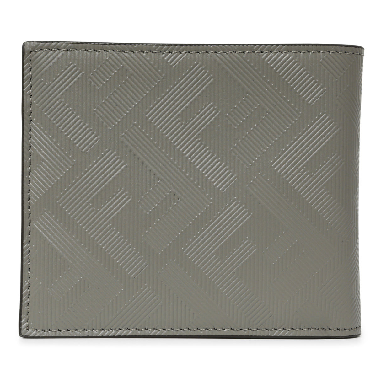 Fendi Grey Vitello King Diagonal Bifold Wallet Accessories Fendi