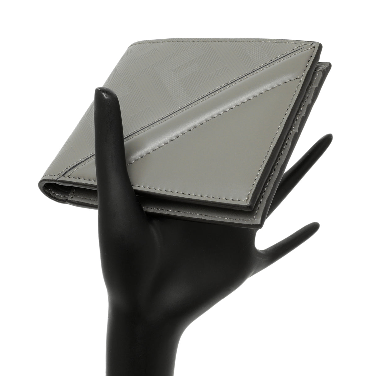 Fendi Grey Vitello King Diagonal Bifold Wallet Accessories Fendi