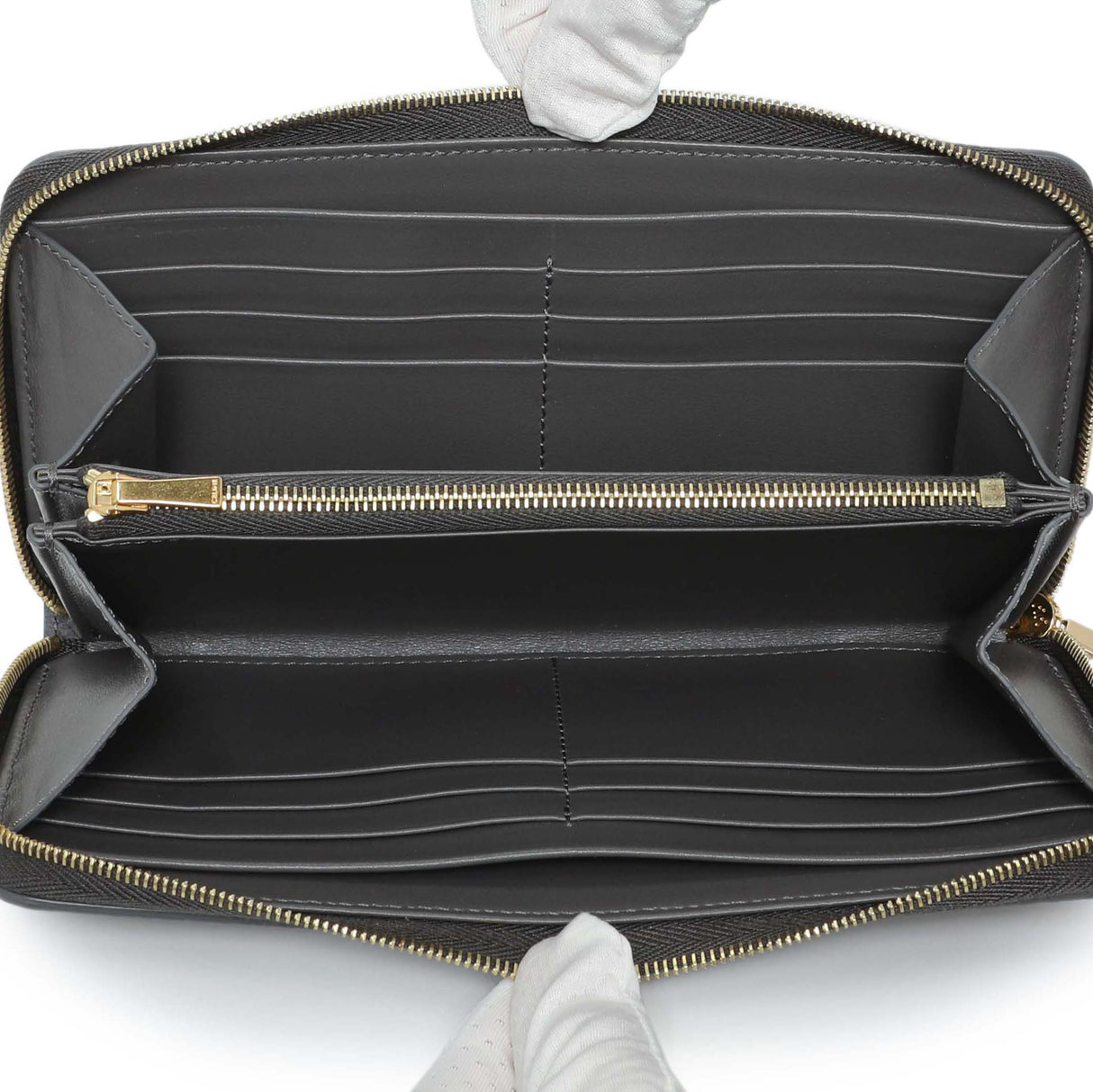 Celine Grey Calfskin Large Zip Around Multifunction Wallet Accessories Celine