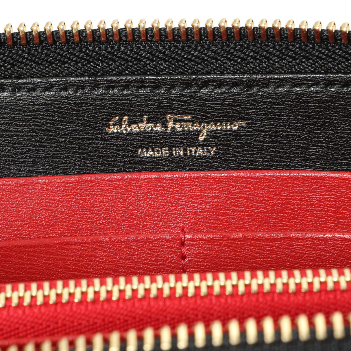 Salvatore Ferragamo Black Calfskin Gancini Zip Around Wallet Accessories Salvatore Ferragamo