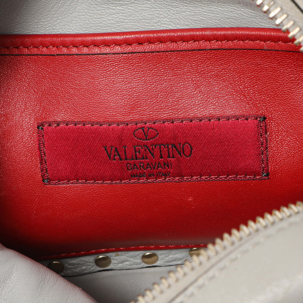 Valentino Grey Nappa Rockstud Spike Camera Crossbody Bag Handbags Valentino