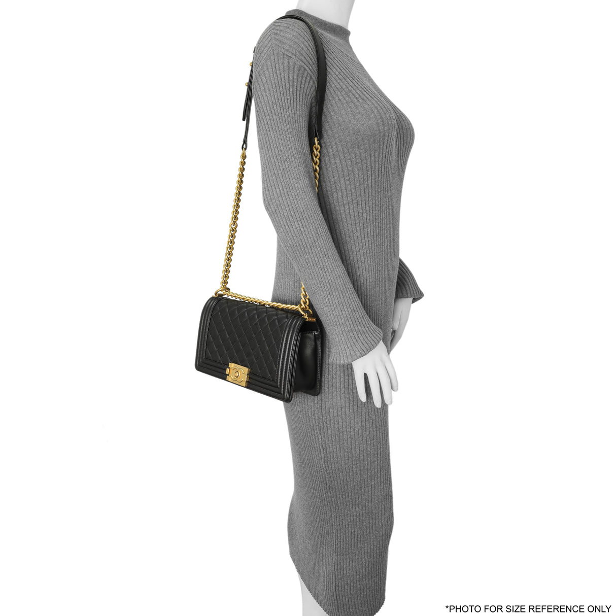 Chanel Black Quilted Calfskin Medium Boy Bag Handbags Chanel