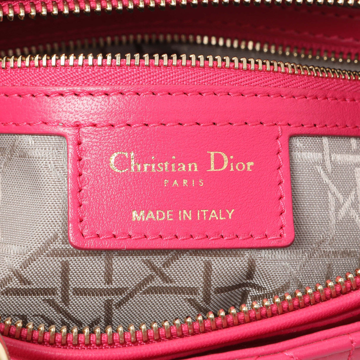 Christian Dior Fuchsia Lambskin Cannage Large Lady Dior Handbags Christian Dior