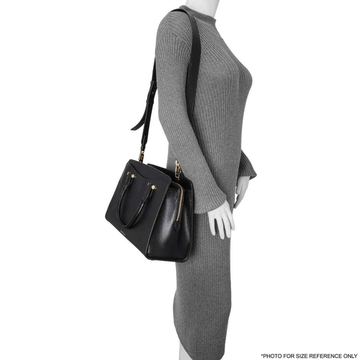 Salvatore Ferragamo Black Hammered Calfskin Today Satchel Handbags Salvatore Ferragamo