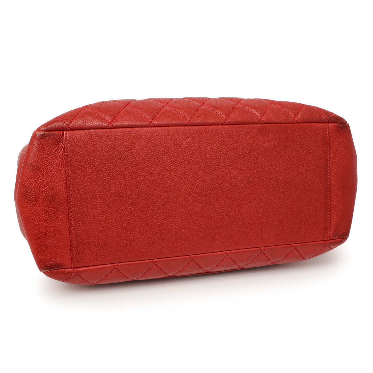 Chanel Red Quilted Caviar Grand Shopping Tote GST Handbags Chanel