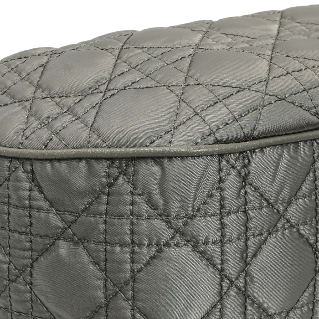 Christian Dior Grey Nylon Cannage Charming Lock Tote Handbags Christian Dior