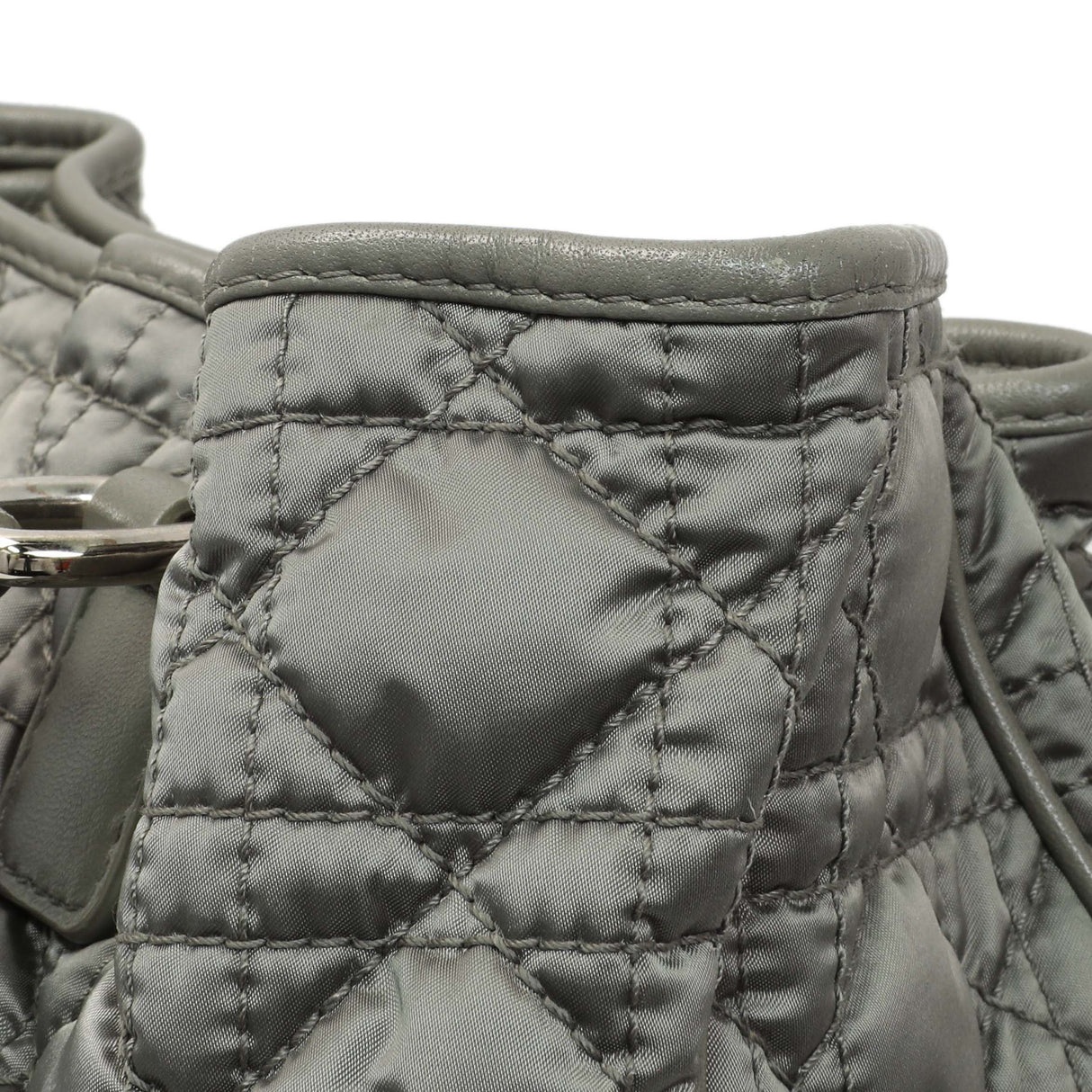 Christian Dior Grey Nylon Cannage Charming Lock Tote Handbags Christian Dior