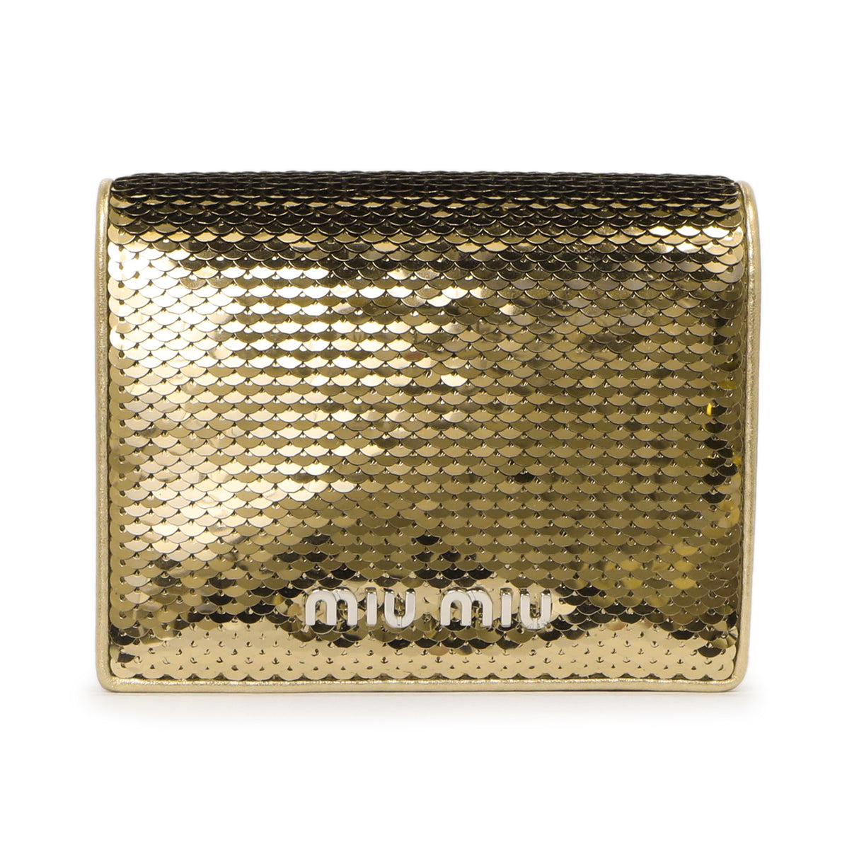 Miu Miu Gold Sequin Wallet Accessories Miu Miu