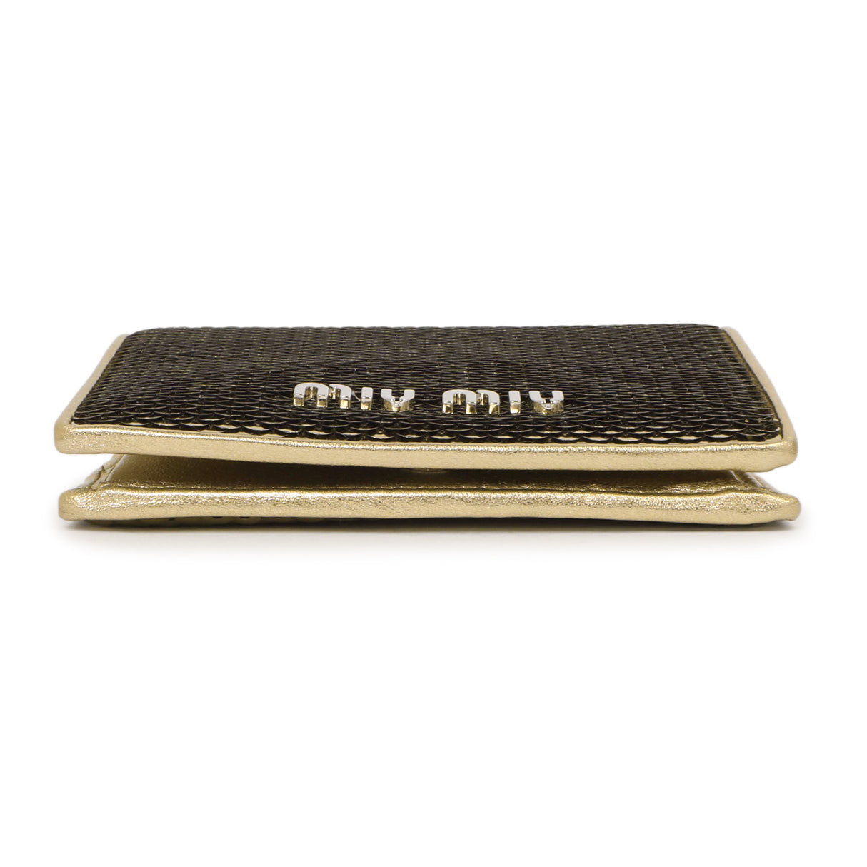 Miu Miu Gold Sequin Wallet Accessories Miu Miu