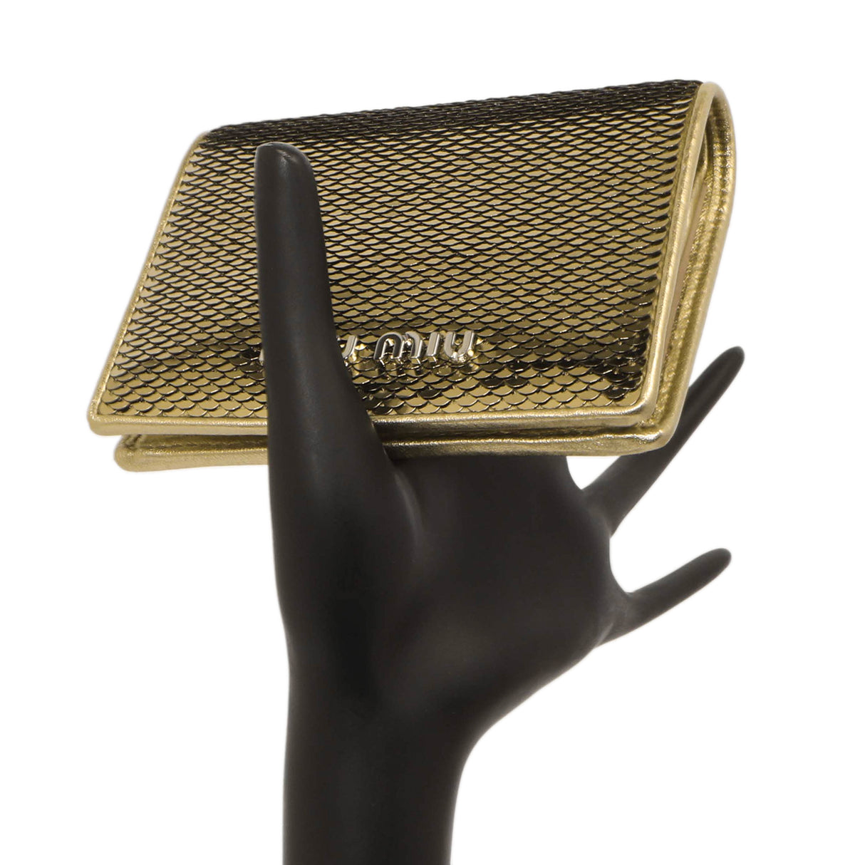 Miu Miu Gold Sequin Wallet Accessories Miu Miu