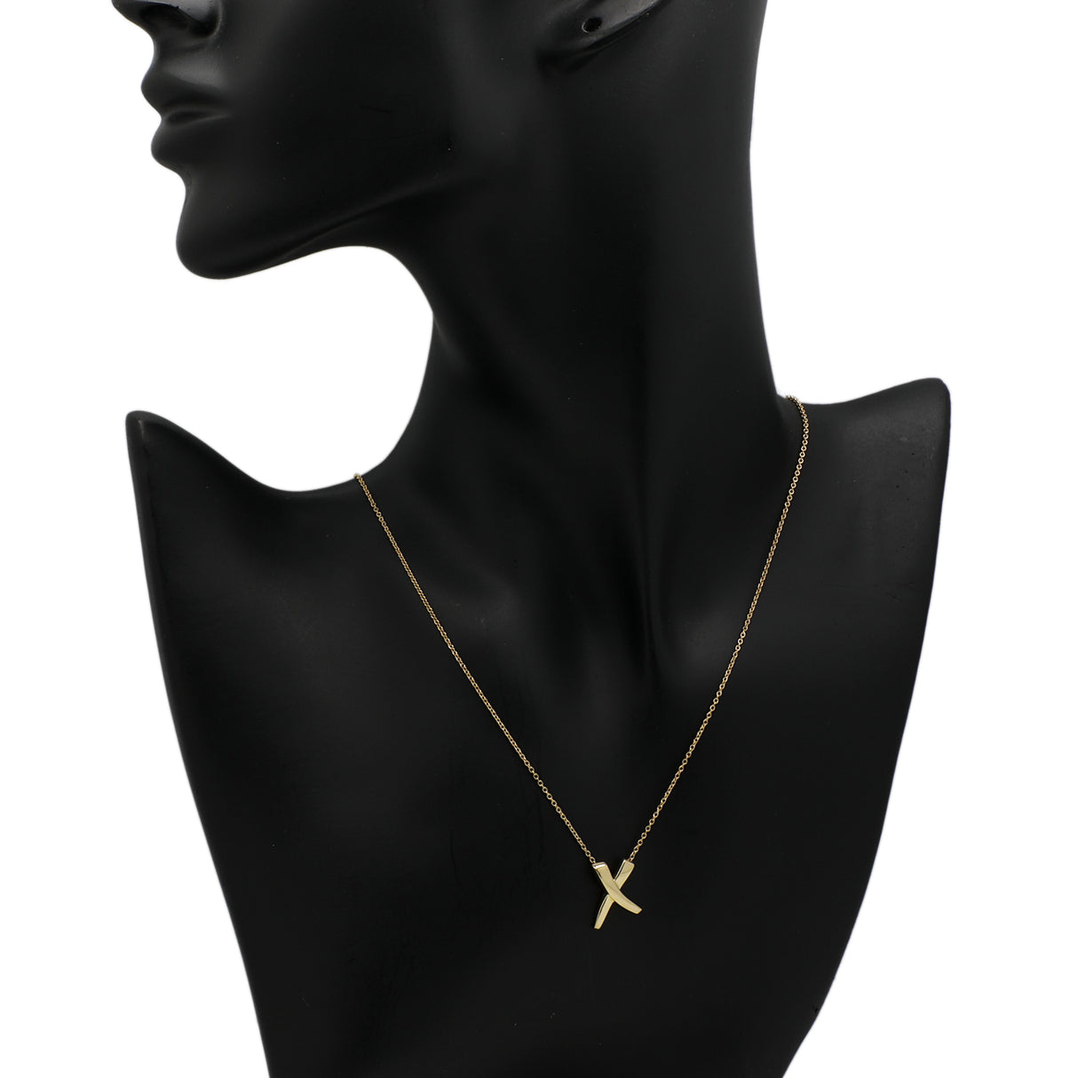 Tiffany & Co. 18K Yellow Gold Paloma Picasso Graffiti X Pendant Necklace Designer Jewellery Tiffany and Co