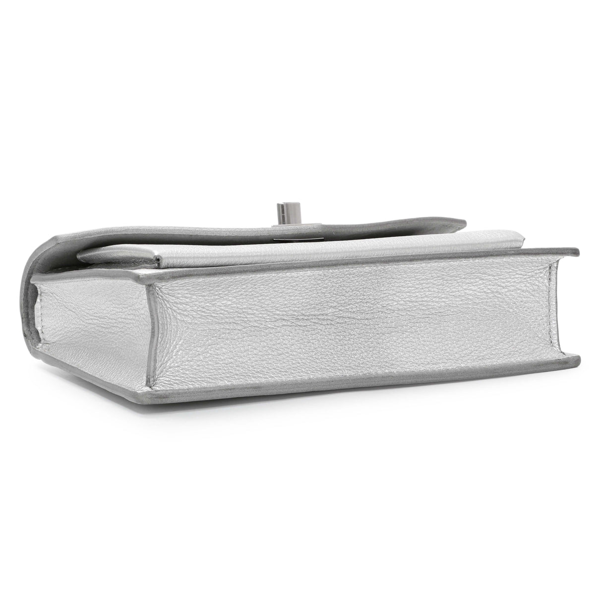 Louis Vuitton Silver Soft Calfskin Mylockme Chain Pochette Handbags Louis Vuitton