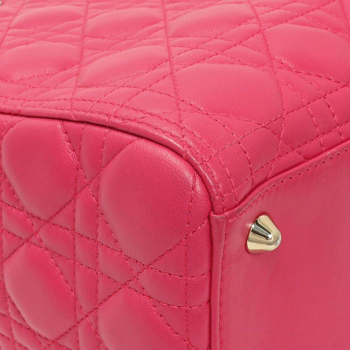 Christian Dior Fuchsia Lambskin Cannage Large Lady Dior Handbags Christian Dior