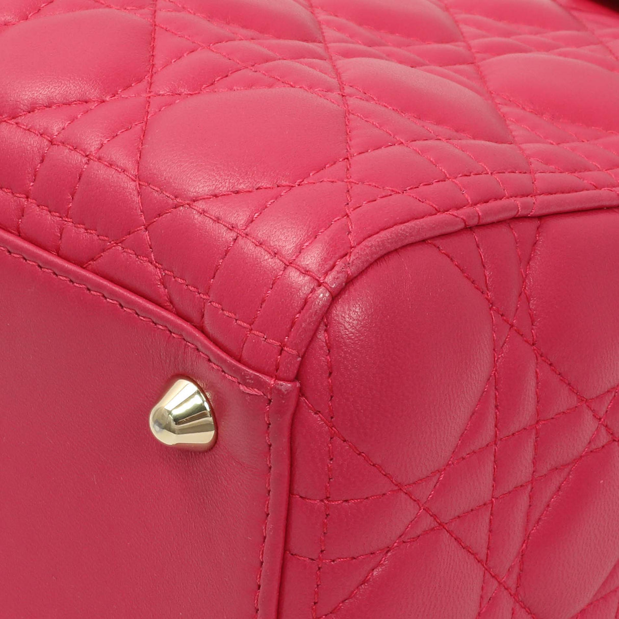 Christian Dior Fuchsia Lambskin Cannage Large Lady Dior Handbags Christian Dior