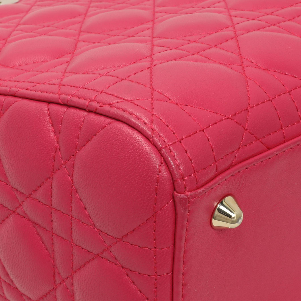 Christian Dior Fuchsia Lambskin Cannage Large Lady Dior Handbags Christian Dior