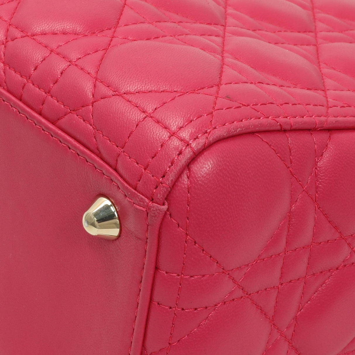 Christian Dior Fuchsia Lambskin Cannage Large Lady Dior Handbags Christian Dior