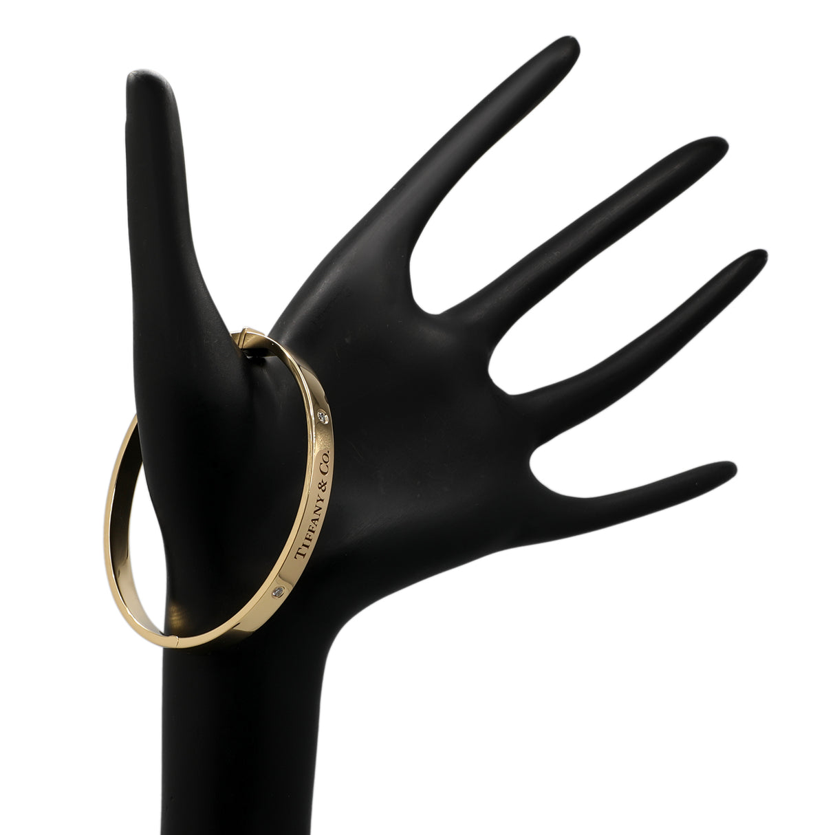 Tiffany & Co. 18K Yellow Gold Diamond Hinged Bangle Designer Jewellery Tiffany and Co