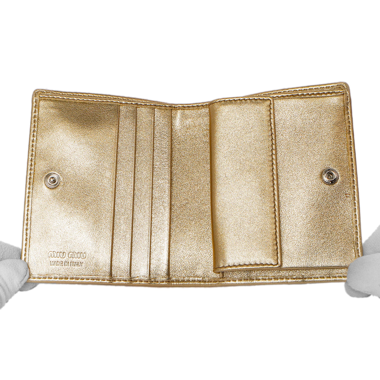 Miu Miu Gold Sequin Wallet Accessories Miu Miu