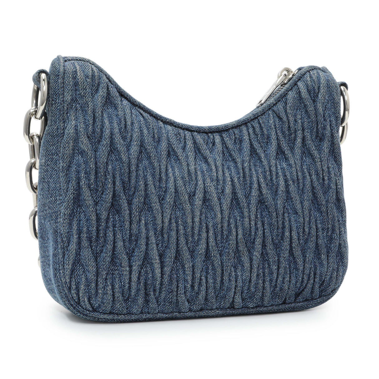 Miu Miu Blue Denim Matelasse Crossbody Handbags Miu Miu
