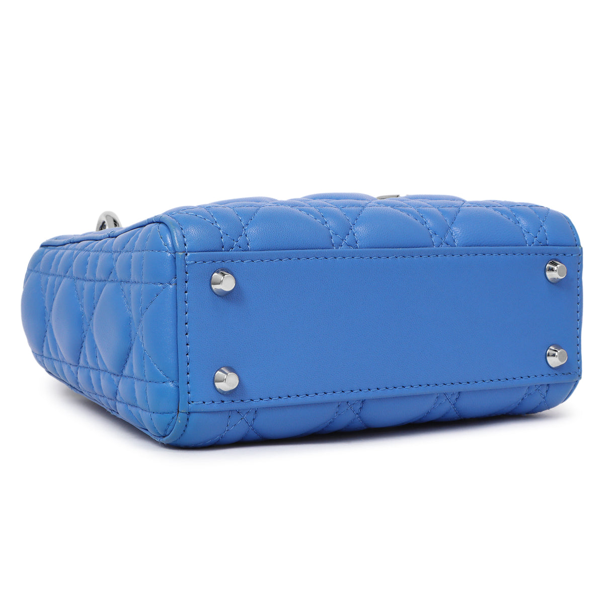 Christian Dior Blue Lambskin Cannage Mini Lady Dior Handbags Christian Dior