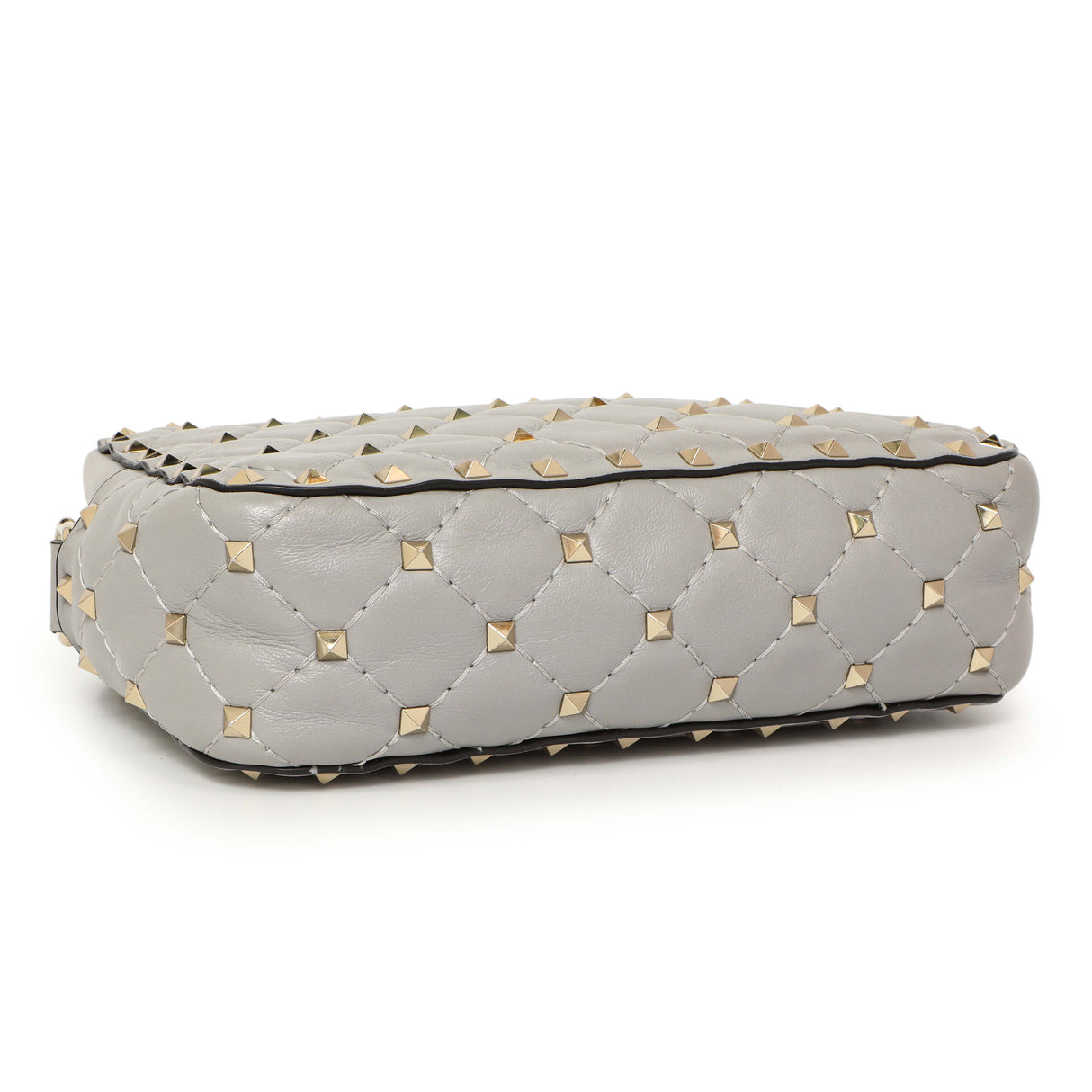 Valentino Grey Nappa Rockstud Spike Camera Crossbody Bag Handbags Valentino