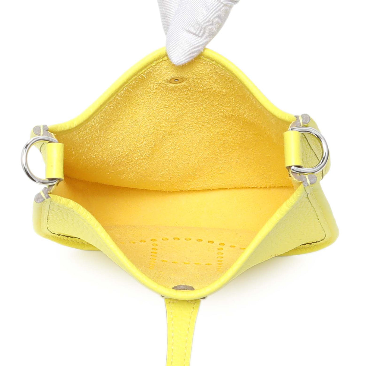 Hermes Lime Citron Taurillon Clemence Maxi Quadrille Evelyne TPM