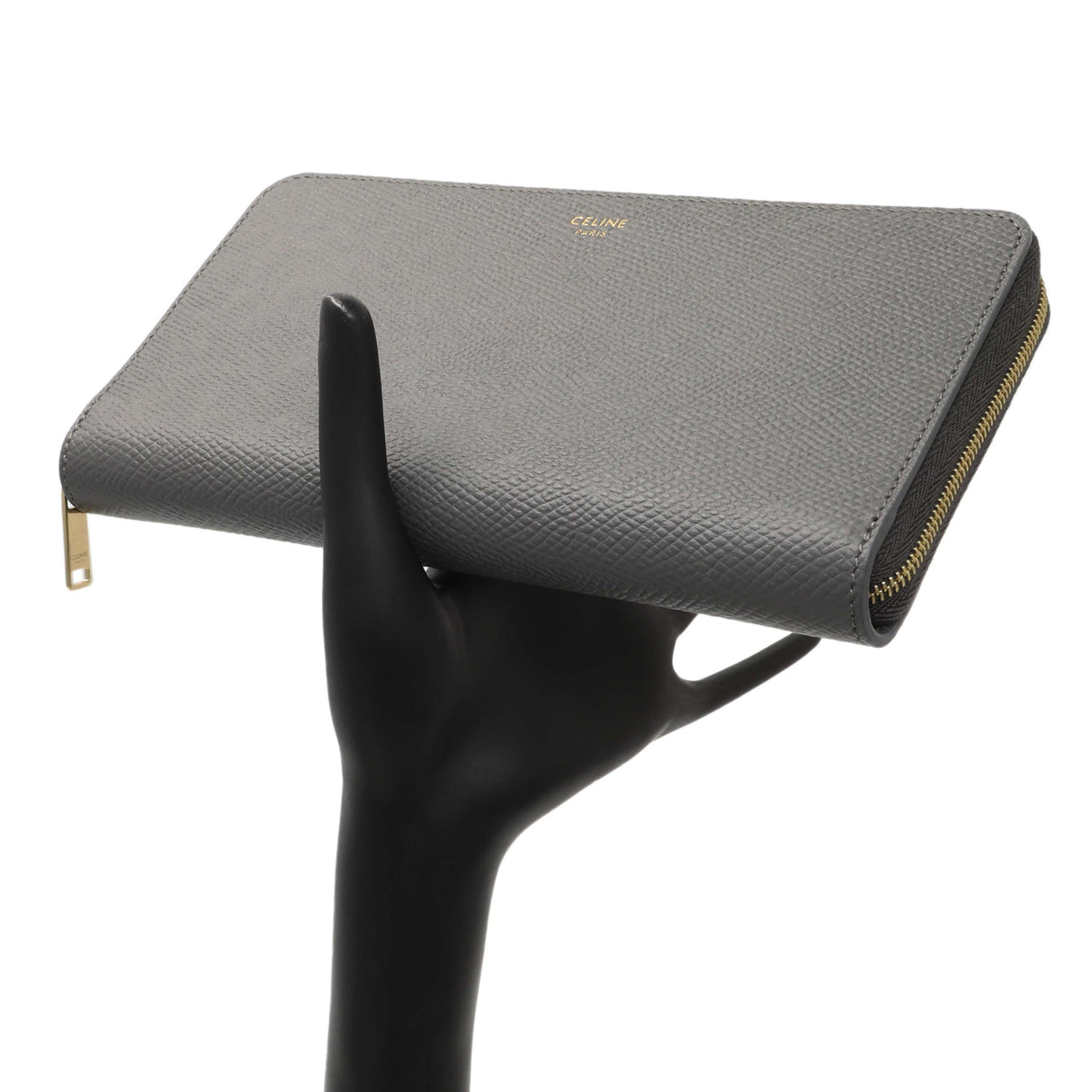 Celine Grey Calfskin Large Zip Around Multifunction Wallet Accessories Celine