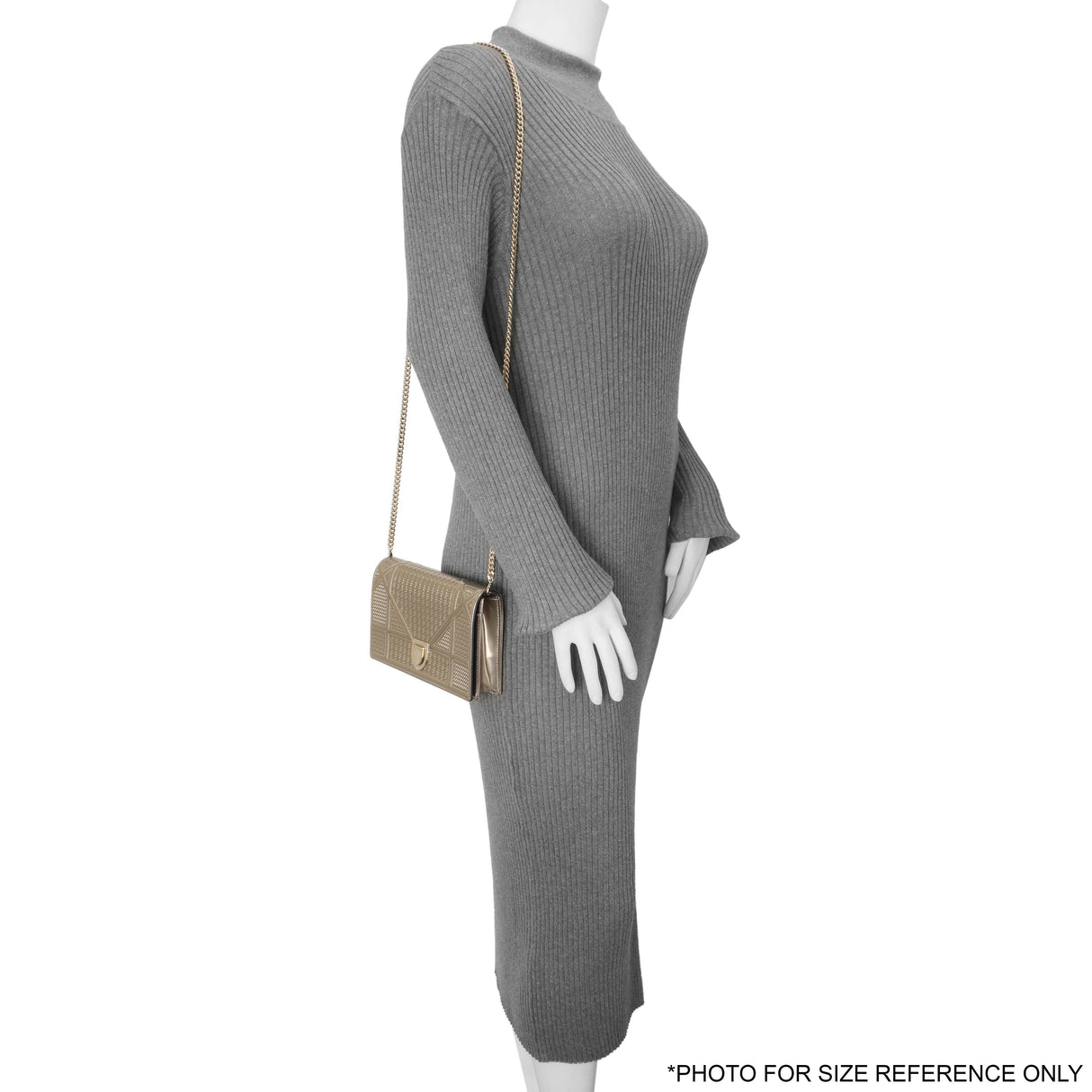 Christian Dior Metallic Gold Patent Micro Cannage Diorama Wallet on Chain Handbags Christian Dior