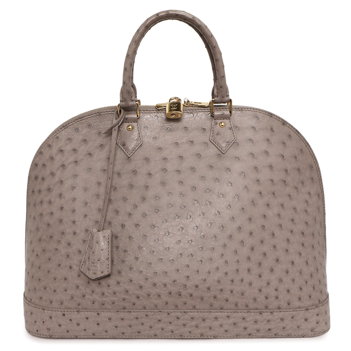 Louis Vuitton Gris Ostrich Alma MM Handbags Louis Vuitton