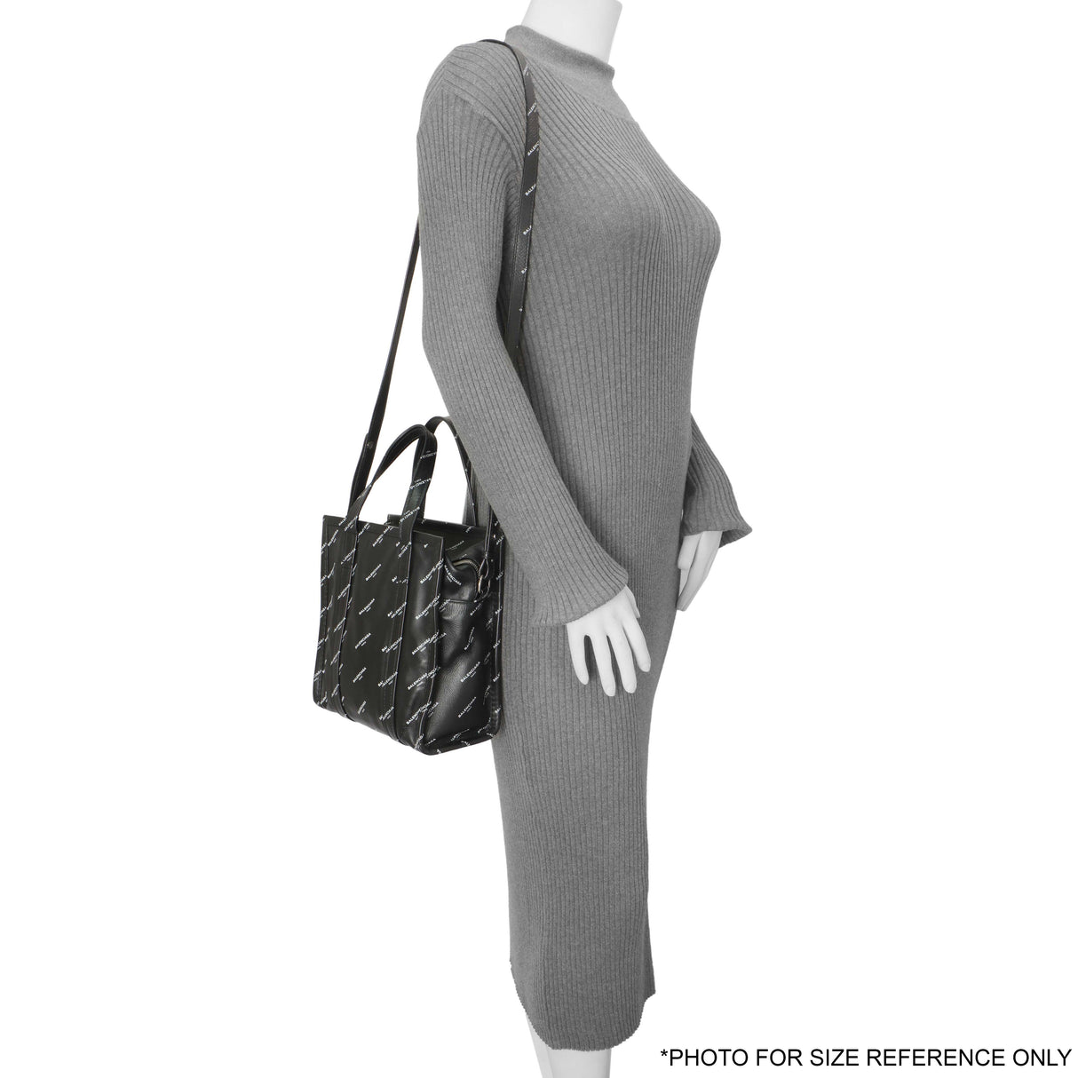 Balenciaga Calfskin Allover Logo XS Bazar Shopper Tote Handbags Balenciaga