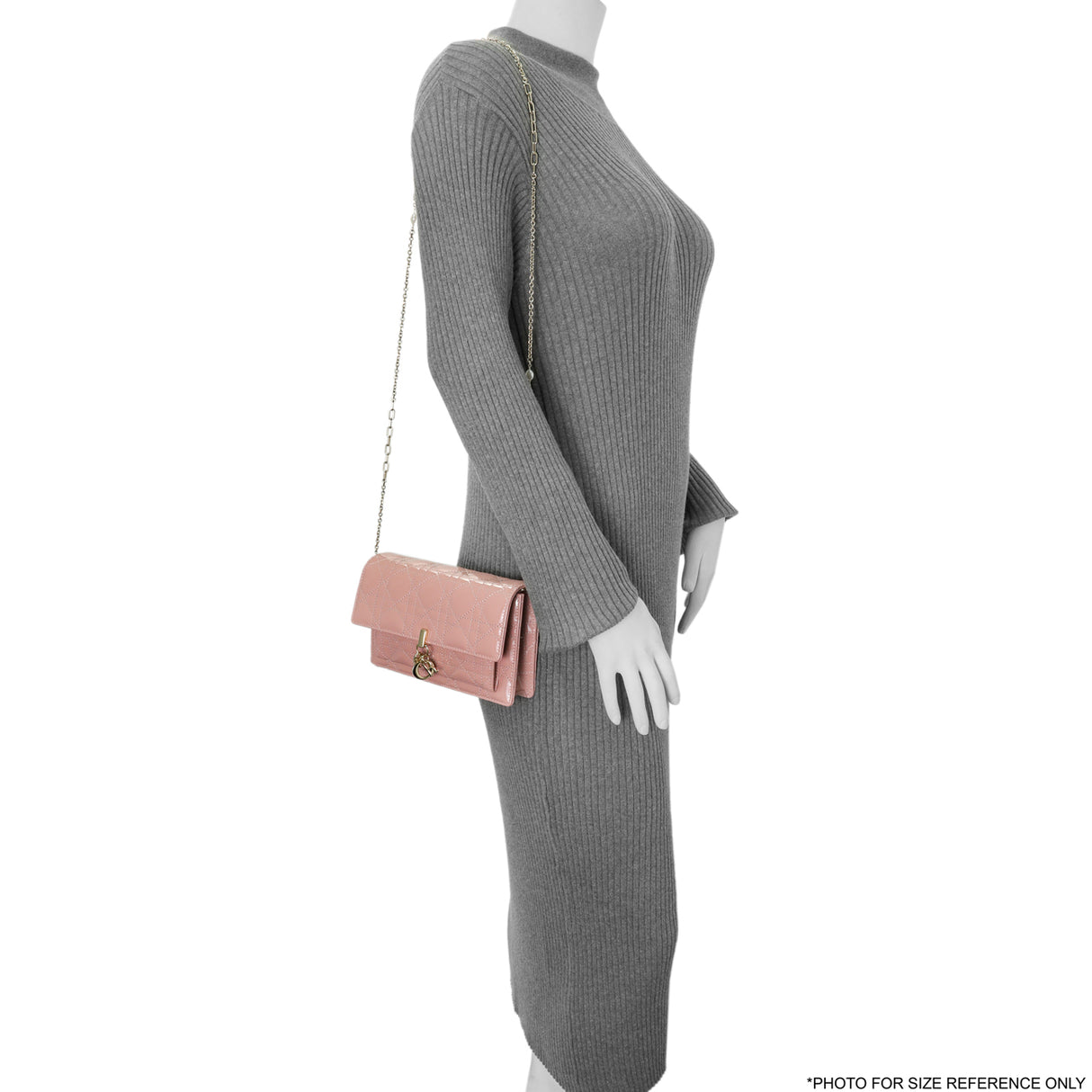 Christian Dior Dusty Pink Patent Cannage My Dior Daily Chain Pouch Handbags Christian Dior