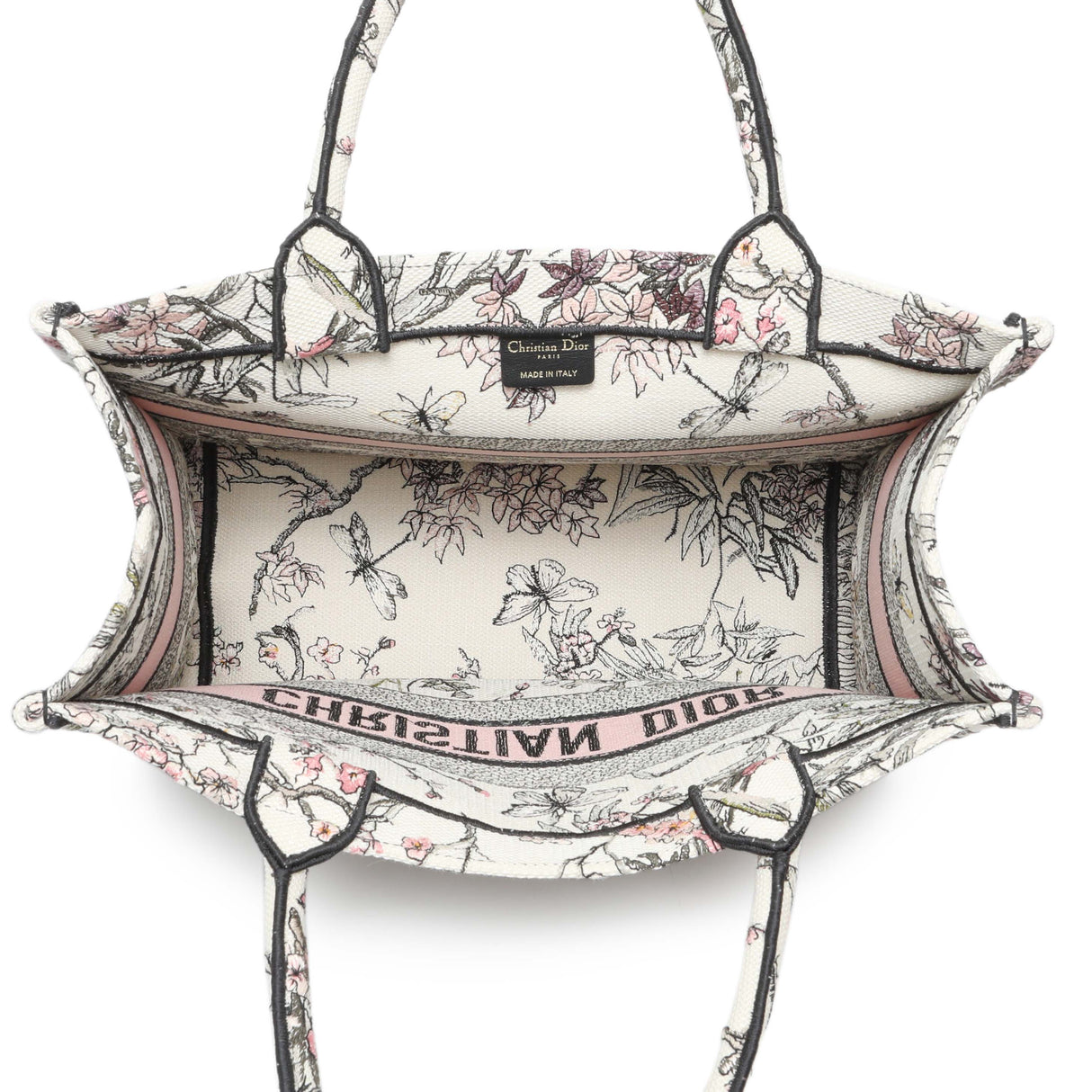8 items⬆️Christian Dior Pink White Floral Embroidered Medium Book Tote Modaselle