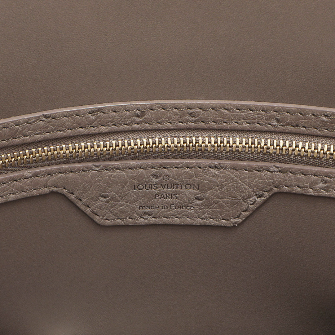 Louis Vuitton Gris Ostrich Alma MM Handbags Louis Vuitton