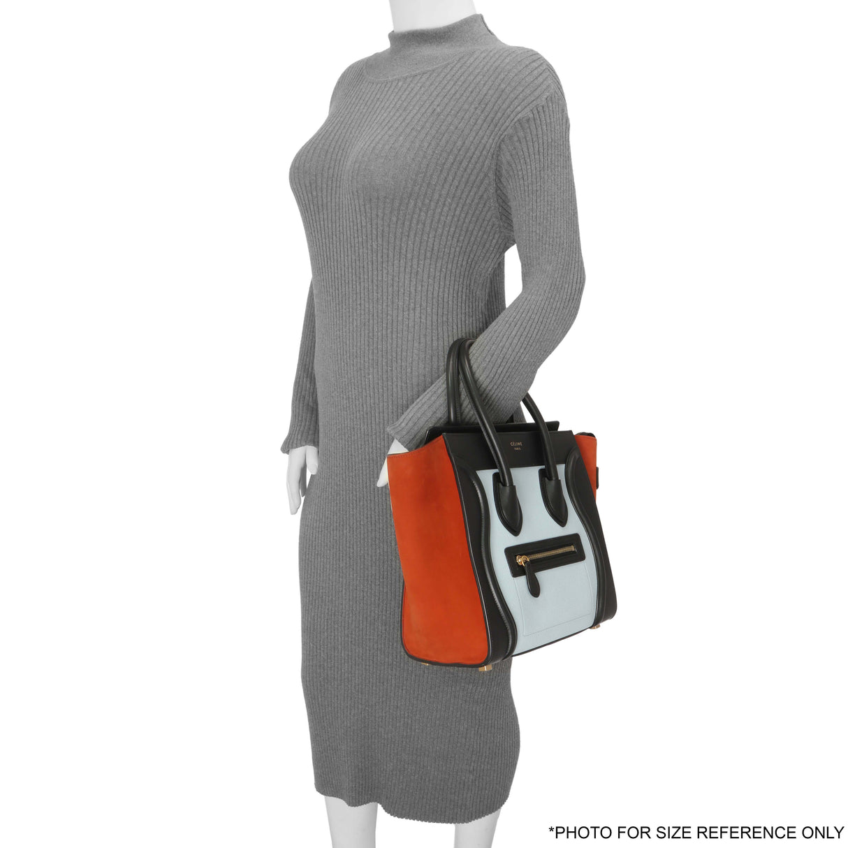 Celine Tricolor Calfskin Micro Luggage Tote Handbags Celine